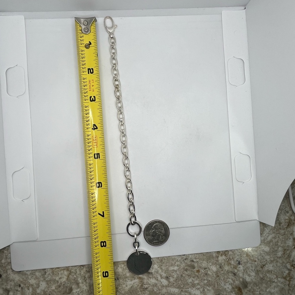 Gucci Bracelet Sterling Silver round dangle w box & pouch - Picture 12 of 16